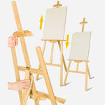 150 cm professionelle Studio-Staffelei, Künstler-Staffelei aus massivem Kiefernholz, faltbar und verstellbar, A-Rahmen-Staffelei-Ständer für Kunsthandwerk-Display