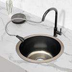 Graues rundes Waschbecken, Küchenrenovierungsspüle, rundes Einzelwaschbecken, kleines Waschbecken, rundes Waschbecken für Badezimmer