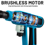 GΣ 250 Bar bürstenloser Hochdruckreiniger, 4 Gänge, kabellos, für den Haushalt, Auto, Garten, Reinigung, Elektrowerkzeug für Makita 18 V Akku-Pin