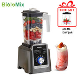 BioloMix Digitale BPA-vrije 2L Automatische Professionele Blender, Sapcentrifuge, Foodprocessor, IJssmoothies en Fruit, GRATIS CADEAU: 600ml droogpot
