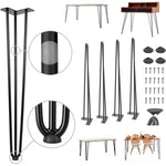 4/8/10/12/14/16/28/34 IN 4 x Haarspeldtafelpoten set met GRATIS voetbeschermers en schroeven voor meubels, bank of bureau