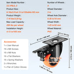 SucceBuy 2/3/4/5/6-Zoll-Schwenkplattenrollen, 4er-Set mit Sicherheits-PVC-Lenkrollen mit doppelter Verriegelung für Wagen, Möbel, Werkbank