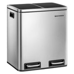 SONGMICS Mülleimer, Abfalleimer, 30L, ergonomisch, Stahl, Metall-Fußreling