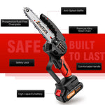 EMDTOOL 6-Zoll-Akku-Elektro-Handkettensäge, bürstenlos, mit 1,5-Ah-Akku, zum Schneiden von Ästen, Holz, Innenhof, Garten