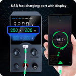 Wanptek laboratoriumvoeding 30V 5A 30V 10A 60V 5A 120V 3A instelbaar met USB-uitgang en display, gelijkstroomvoeding voor laboratoriumtafels