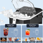 Loefme Desktop Vollautomatischer, kugelförmiger Eisbereiter, 12 kg/24 Stunden, schnelle Eisbereitung, geeignet für die automatische Reinigung von Eismaschinen zu Hause