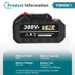 YOFIDRA 928VF 22500mAh oplaadbare lithium-ionbatterij, 388VF 15000mAh 128VF Li-ionbatterij voor elektrisch gereedschap