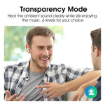 QCY HT05 ANC Drahtlose Kopfhörer 40dB Noise Cancelling Bluetooth 5,2 Kopfhörer 6 Mic ENC HD Anruf TWS Ohrhörer Transparenz Modus