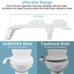 Samodra Bidet aufsatz Ultra flacher Toiletten sitz aufsatz Doppel düsen bidet einstellbarer Wasserdruck nicht elektrisches Sprüh gerät