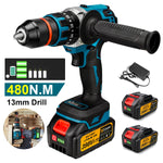 480 Nm borstelloze elektrische slagboormachine, accuboormachine, 13 mm elektrische schroevendraaier, doe-het-zelf-schroevendraaier, elektrisch gereedschap voor Makita 18V accu.
