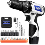 Dayplus mini Akku-Bohrer-Treibers atz, 12-V-Elektroschraubendreher-Werkzeug-LED-Arbeitslicht, hohes Drehmoment 45n. m,3/8-Zoll-Spannfutter ohne Schlüssel, 18 1