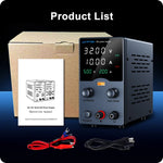 Wanptek laboratoriumvoeding 30V 5A 30V 10A 60V 5A 120V 3A instelbaar met USB-uitgang en display, gelijkstroomvoeding voor laboratoriumtafels