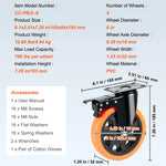 SucceBuy 2-6 inch PVC meubelwielen set van 4 zwenkwielen met A/B-beveiligingsslot, laat geen strepen achter voor karretje of werkbank