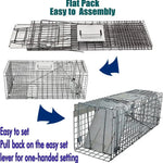 VickyHome 24" Katzenfalle, großer Tierfalle, Käfig für Stray Cat Humane Rescue, faltbare Tierfalle zum Fangen und Freien für drinnen und draußen