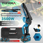 YOFIDRA 3500 W 8 Zoll Bürstenlose Elektrische Kettensäge Schnurlose Elektrische Schneiden Beschneiden Kettensäge Garten Werkzeug Für Makita Batterie pin