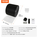 SucceBuy Zonnepaneel Vogelbescherming Ongediertebescherming Rolset Roestvrijstalen Bevestigingsmiddelen Zonnepaneel Roestbestendige PVC Coating Draadrol Gaas