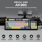 AJAZZ AK980 Mechanische Gaming-Tastatur, 2,9 cm TFT-Bildschirm, Lautstärkeregler, 98-Tasten-Dichtungsstruktur, RGB-Beleuchtung, Hot-Swap-fähiger PR4
