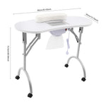 Klappbarer Maniküretisch, Maniküretisch mit Saugnapf, 90 x 40 x 72,5 cm, mit Schublade, tragbarer Nageltisch, Nagelpflege
