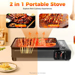Tragbarer Campinggrill-Gasherd, Butangaskocher für Camping, Reisen, Trekking, 0,25–0,3 MPa, 41,5 x 28 x 11 cm