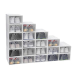 Bymaocar 20er-Pack faltbarer Schuhkarton-Organizer, stapelbar, durchsichtiger Kunststoff, Sneaker-Schuhvitrine, Organizer, Behälter für den Schrank