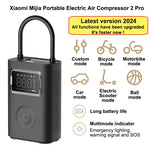 NEUER tragbarer Luftkompressor Xiaomi Mijia 2/2D/2PRO, Luftpumpe 2, intelligenter digitaler Reifendruckerkennungs-Inflator für Auto und Fahrrad