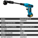 GΣ 250 Bar bürstenloser Hochdruckreiniger, 4 Gänge, kabellos, für den Haushalt, Auto, Garten, Reinigung, Elektrowerkzeug für Makita 18 V Akku-Pin