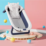 Opvouwbaar babybadje voor baby's en peuters van 0-24 maanden, draagbaar en multifunctioneel voor op reis, inclusief kussen voor pasgeborenen en antislipmat.