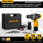DEKO Akku-Bohrschrauber, 12 V, 16 V, 20 V, Mini-Wireless-Elektrowerkzeuge, DC-Lithium-Ionen-Akku, Elektroschrauber, Heim-DIY-Bohrmaschine