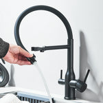 Gefilterter Küchenarmatur, Reinigungshahn mit magnetischem Sprühgerät, Küchenarmatur, gefiltertes Wasser, Reinigungsfunktion, Küchenhahn