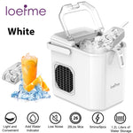 Loefme Desktop Vollautomatischer, kugelförmiger Eisbereiter, 12 kg/24 Stunden, schnelle Eisbereitung, geeignet für die automatische Reinigung von Eismaschinen zu Hause