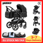 Nieuwe luxe kinderwagen 3-in-1 draagbare reiswagen, opvouwbare kinderwagen met hoog zitvlak en aluminium frame, geschikt voor pasgeborenen.