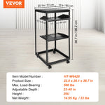 VEVOR Open Frame Server Rack 12U/15U/20U, staand of wandmontage, met verstelbare diepte, voor microdatacenters en kantooromgevingen.