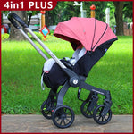 EU-LAGER 4-in-1-Kinderwagen, multifunktionaler Kinderwagen für Neugeborene, faltbarer Korb-Sitz, leichter Reise-Kinderwagen-Autositz