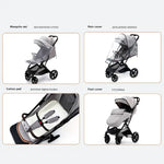 Kinderwagen leichter faltbarer Kinderwagen mit hoher Landschaft, multifunktion aler vierrädriger, stoß dämpfender Kinderwagen für Neugeborene