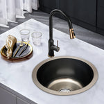 Graues rundes Waschbecken, Küchenrenovierungsspüle, rundes Einzelwaschbecken, kleines Waschbecken, rundes Waschbecken für Badezimmer
