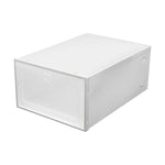 Bymaocar 20er-Pack faltbarer Schuhkarton-Organizer, stapelbar, durchsichtiger Kunststoff, Sneaker-Schuhvitrine, Organizer, Behälter für den Schrank