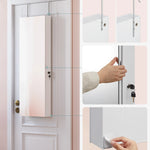 SONGMICS Schmuckschrank mit LED-Beleuchtung, Spiegelschrank, Schmuck-Organizer, Wandschrank mit Ganzkörperspiegel