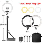 Sh 45cm 18 Zoll Rin glicht mit Stativ Stand USB Ladung Selfi LED Lampe dimmbare Fotografie Licht für Foto fotografie Studio