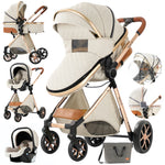 Kinderwagen 3-in-1-Wagen Babybett Kinderwagen für Neugeborene Luxus faltbar leicht Reisen Neugeborene Mutter Kleinkind Kinder Kind Nest