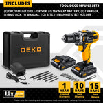 DEKO Akku-Bohrschrauber, 12 V, 16 V, 20 V, Mini-Wireless-Elektrowerkzeuge, DC-Lithium-Ionen-Akku, Elektroschrauber, Heim-DIY-Bohrmaschine