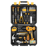 Deko 126pcs Elektrowerkzeug-Kombi-Kits mit 8-V-Akku-Bohrmaschine, 10mm 3/8 ''schlüssel loses Spannfutter, profession elle Heimhaushalts-DIY-Handwerkzeug-Kits