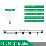 G40 Outdoor Lichterketten LED Party Girlande Dimmbare Globus Glühbirnen Fee Lampe Für Straße Terrasse Garten Camping Terrasse Dekoration