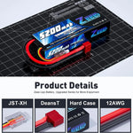 1/2 stücke Zeee 2S 5200 mAh Lipo Batterie 80C Mit T/XT60/EC5/EC3 Stecker RC Batterie für RC Autos Lkw Truggy Buggy Racing Hobby Teile