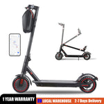Schwarzer 350-W-Faltbarer Elektroroller mit Tasche für Erwachsene, 30 km Reichweite, APP-Unterstützung, faltbarer Pendler-E-Scooter