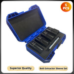 Podofo 5pcs Locking Wheel Lug Nut Remover Kit 1/2'' Drive Impact Bolt Nut Extractor Set Twist Socket Tool Set 17mm 19mm 21mm 22m