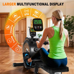 MettleMatic RM5 magnetische roeimachine, Bluetooth, 16 weerstandsniveaus, 150 kg draagvermogen, voor thuisgebruik