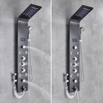 Schwarzes Badezimmer-Duschpaneel SPA Massage Jet Duschsäule LED-Anzeige Edelstahl-Duschsystem