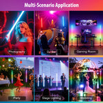 LUXCEO 90cm 4 stuks LED Sfeerverlichting 4W met Afstandsbediening, RGB-kleurverandering, ideaal voor bars, feesten en kerstdecoratie.