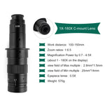 YIZHAN 48MP digitale microscoop met 4K-video-opname, USB- en HDMI-aansluiting, industriële microscoopcamera, 130/180x C-mount lens, soldeer- en reparatiemogelijkheden.
