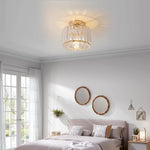 Goldene Kristall-Deckenleuchte, E27-Lampenkopf ohne Lichtquelle, Deckenleuchte, moderne helle Kristall-Deckenleuchte im Luxus-Stil
